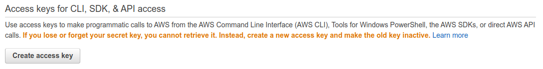 AWS シークレットキーの発行2