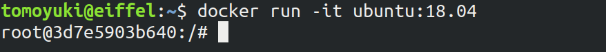 Docker を使って ubuntu:18.04 イメージを起動
